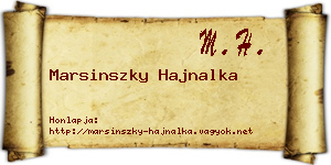 Marsinszky Hajnalka névjegykártya